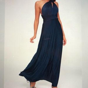 NWT Lulus Size Large Navy Convertible Maxi